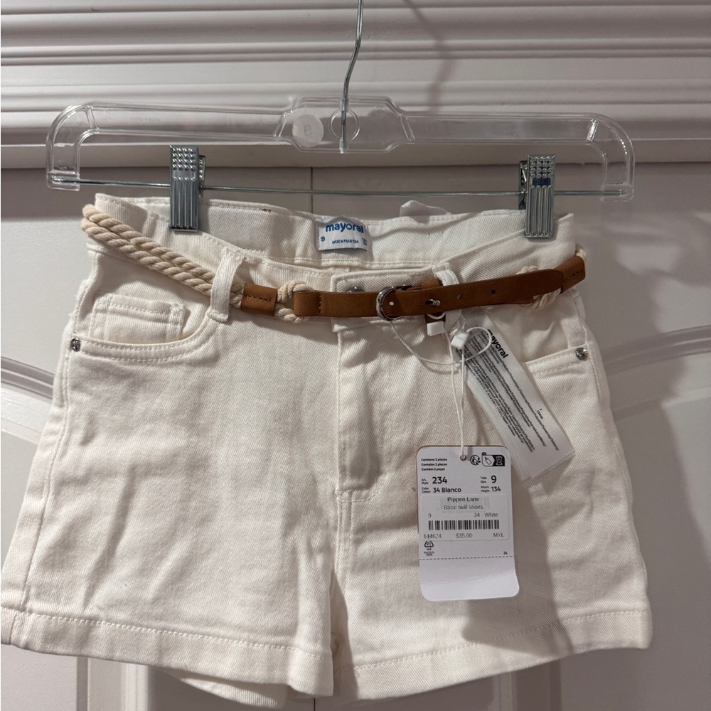 Mayoral Women's Cream Shorts with Belt